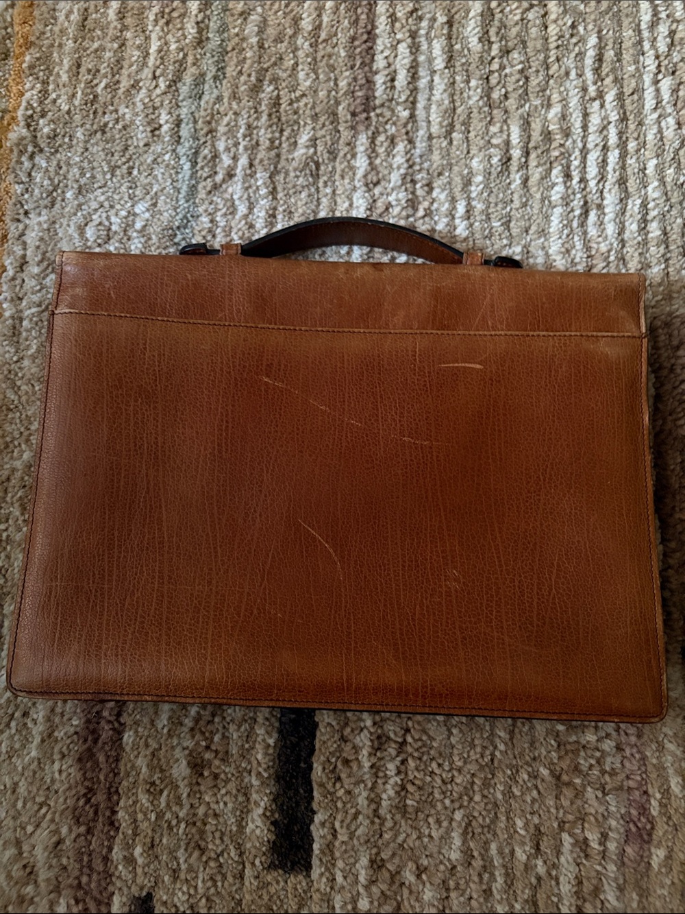Bally Tan Leather Top-Handle Briefcase with Gold Hardware - Picture 2 of 8